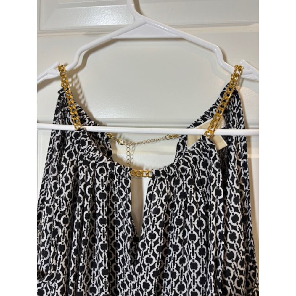 Michael Kors Top with Gold Chain Accents - Womens L - Picture 3 of 8